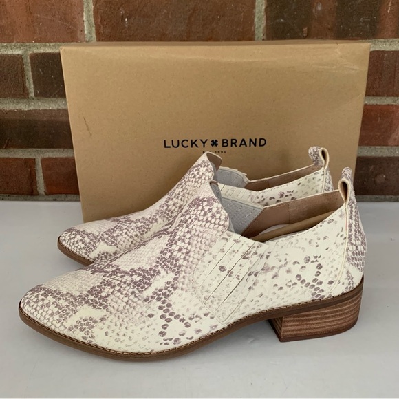 Lucky Brand Womens Lenci Leather Animal Print Slip On Ankle Boots US 10 M NEW - Picture 4 of 9